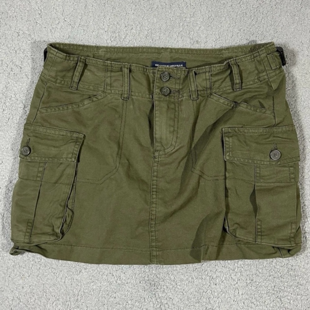 Brandy Melville Cargo Army Green Mini Skirt 28 Y2K Low Rise